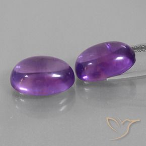 Gemme di Ametista Viola medio naturale da 12.30 ct, Ovale, Trasparente