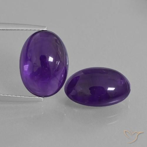 11.97ctw Naturale Viola scuro Ametista, Ovale, Trasparente