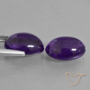 Gemme di Ametista Viola scuro naturale da 11.97 ct, Ovale, Trasparente