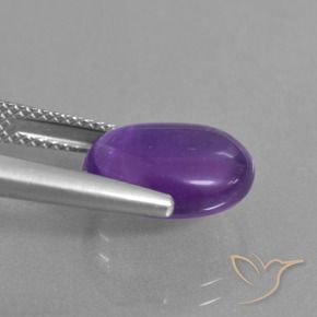 Ametista Viola medio-chiaro naturale da 5.18 ct, Ovale, Trasparente