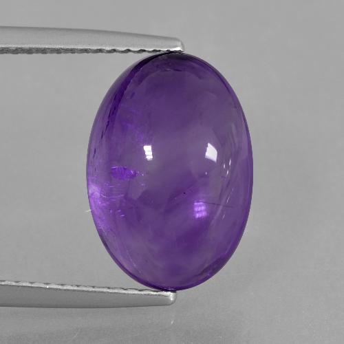 Ametista Viola medio naturale da 6.59 ct, Taglio ovale, Trasparente