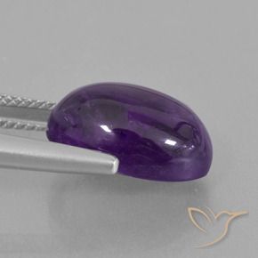 Ametista Viola medio-chiaro naturale da 6.30 ct, Ovale, Trasparente