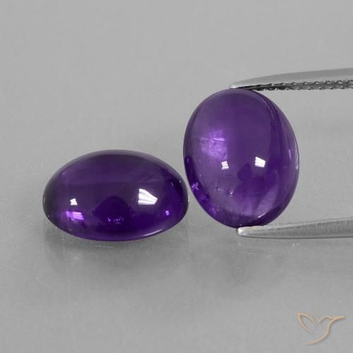 6.76ctw Naturale Viola medio Ametista, Ovale, Trasparente