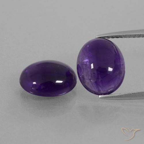 6.01ctw Naturale Viola scuro Ametista, Ovale, Trasparente