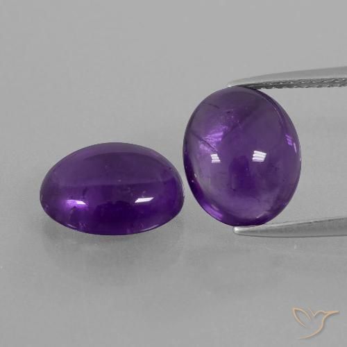 6.62ctw Naturale Viola medio Ametista, Ovale, Trasparente