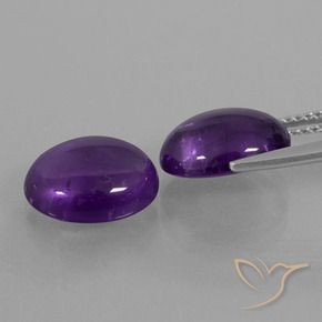 Gemme di Ametista Viola medio naturale da 6.62 ct, Ovale, Trasparente