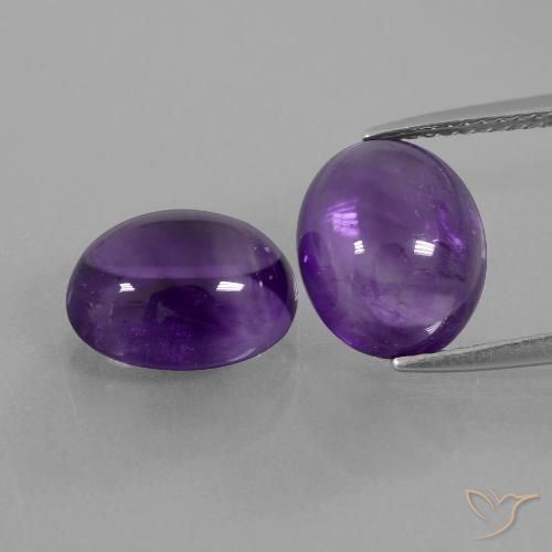 7.69ctw Naturale Viola medio Ametista, Ovale, Trasparente