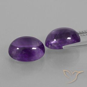 Gemme di Ametista Viola medio naturale da 7.69 ct, Ovale, Trasparente