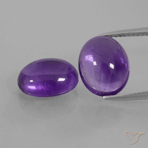 7.01ctw Naturale Viola medio Ametista, Ovale, Trasparente