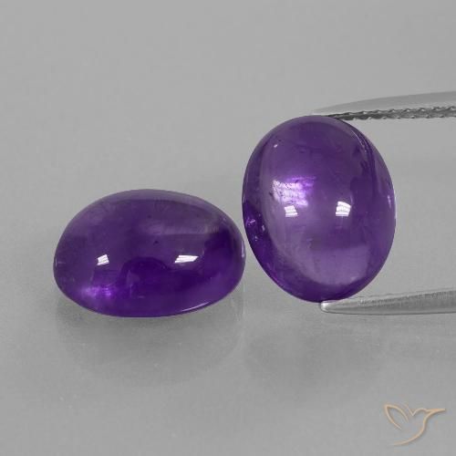 7.69ctw Naturale Viola medio Ametista, Ovale, Trasparente