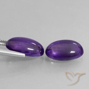 Gemme di Ametista Viola medio naturale da 11.00 ct, Ovale, Trasparente