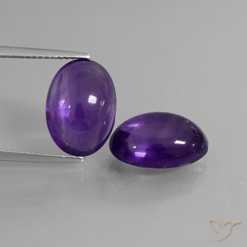 11.03ctw Naturale Viola medio Ametista, Ovale, Trasparente