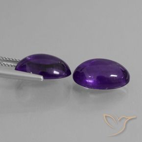 Gemme di Ametista Viola medio naturale da 11.03 ct, Ovale, Trasparente
