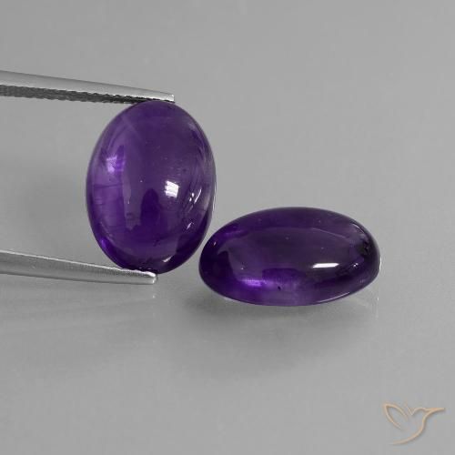 11.20ctw Naturale Viola scuro Ametista, Ovale, Trasparente