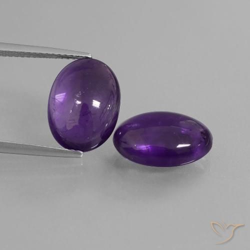 10.19ctw Naturale Viola medio Ametista, Ovale, Trasparente