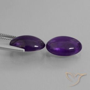 Gemme di Ametista Viola medio naturale da 10.19 ct, Ovale, Trasparente