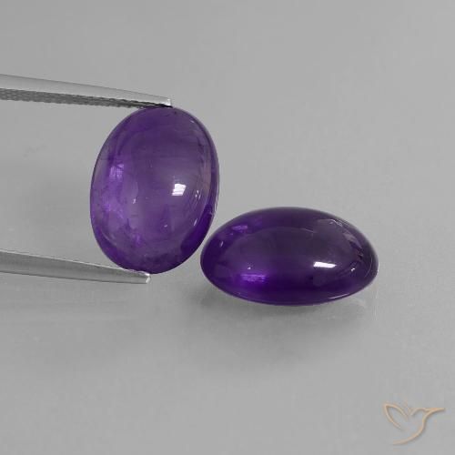 10.17ctw Naturale Viola medio Ametista, Ovale, Trasparente