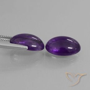 Gemme di Ametista Viola medio naturale da 10.17 ct, Ovale, Trasparente