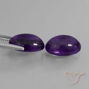 Gemme di Ametista Viola medio naturale da 12.52 ct, Ovale, Trasparente