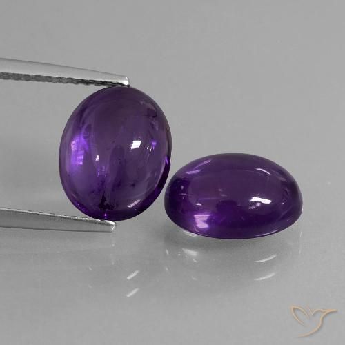 6.73ctw Naturale Viola scuro Ametista, Ovale, Trasparente