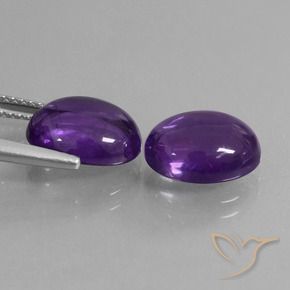 Gemme di Ametista Viola scuro naturale da 6.73 ct, Ovale, Trasparente