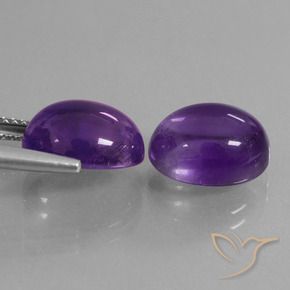 Gemme di Ametista Viola medio naturale da 8.76 ct, Ovale, Trasparente