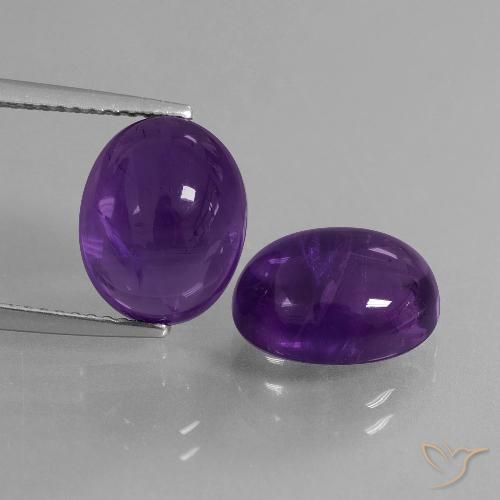 8.83ctw Naturale Viola scuro Ametista, Ovale, Trasparente