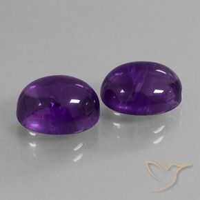 Gemme di Ametista Viola scuro naturale da 8.83 ct, Ovale, Trasparente