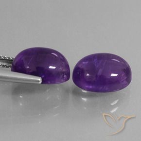 Gemme di Ametista Viola scuro naturale da 8.83 ct, Ovale, Trasparente