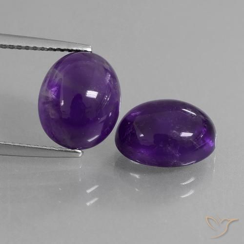 8.01ctw Naturale Viola medio Ametista, Ovale, Trasparente