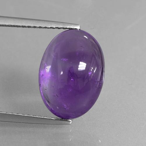 Ametista viola medio-chiaro naturale da 6,34 ct, taglio ovale, trasparente