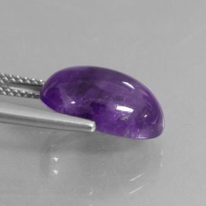 Ametista viola medio-chiaro naturale da 6,34 ct, taglio ovale, trasparente