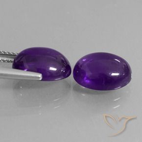 Gemme di Ametista Viola medio naturale da 7.48 ct, Ovale, Trasparente