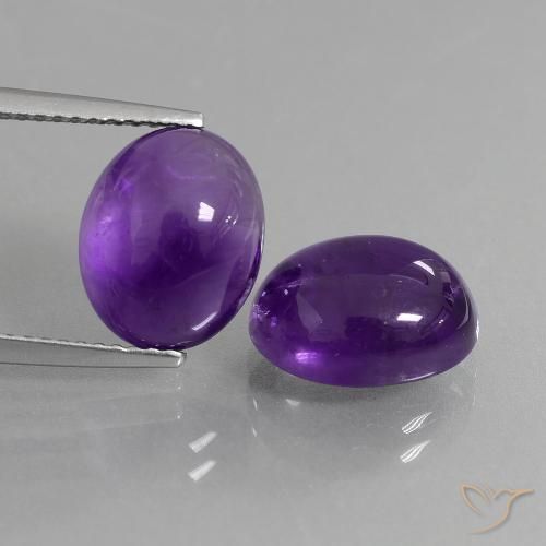 7.86ctw Naturale Viola medio Ametista, Ovale, Trasparente
