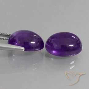 Gemme di Ametista Viola medio naturale da 7.86 ct, Ovale, Trasparente