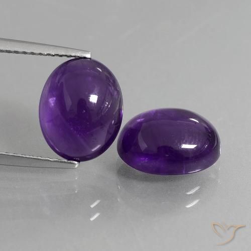 7.63ctw Naturale Viola scuro Ametista, Ovale, Trasparente