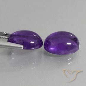 Gemme di Ametista Viola medio naturale da 7.61 ct, Ovale, Trasparente
