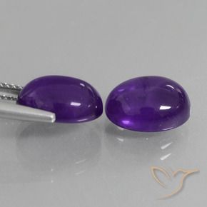 Gemme di Ametista Viola medio naturale da 7.89 ct, Ovale, Trasparente