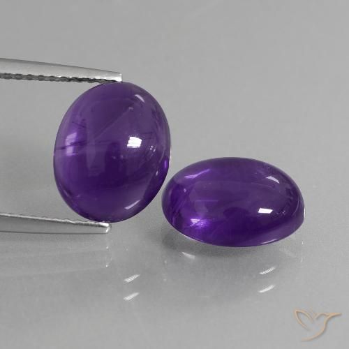 6.68ctw Naturale Viola medio Ametista, Ovale, Trasparente