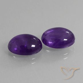 Gemme di Ametista Viola medio naturale da 6.68 ct, Ovale, Trasparente