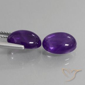 Gemme di Ametista Viola medio naturale da 6.68 ct, Ovale, Trasparente