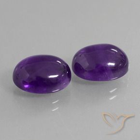 Gemme di Ametista Viola medio naturale da 8.08 ct, Ovale, Trasparente