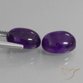 Gemme di Ametista Viola medio naturale da 8.08 ct, Ovale, Trasparente