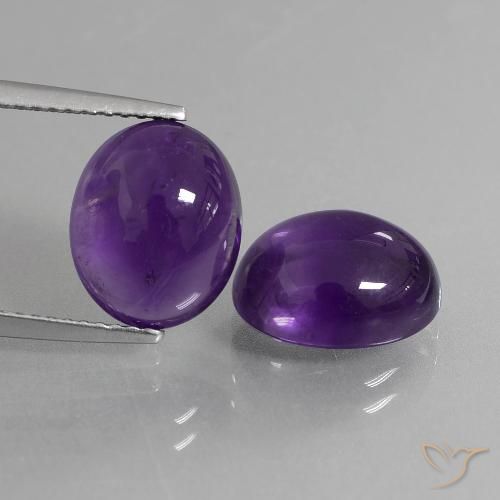 7.99ctw Naturale Viola scuro Ametista, Ovale, Trasparente