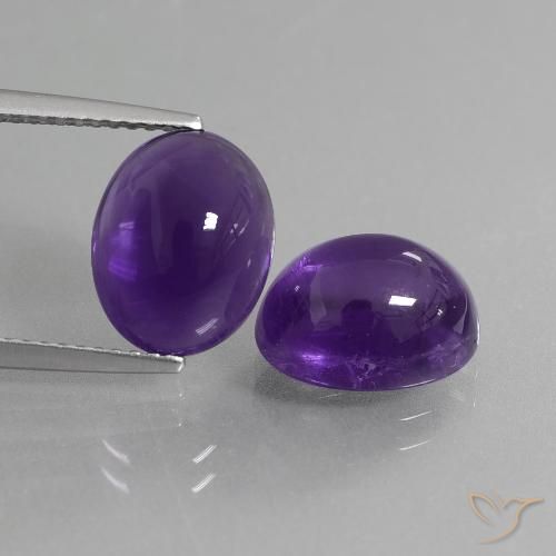 7.33ctw Naturale Viola scuro Ametista, Ovale, Trasparente