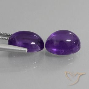 Gemme di Ametista Viola scuro naturale da 7.33 ct, Ovale, Trasparente
