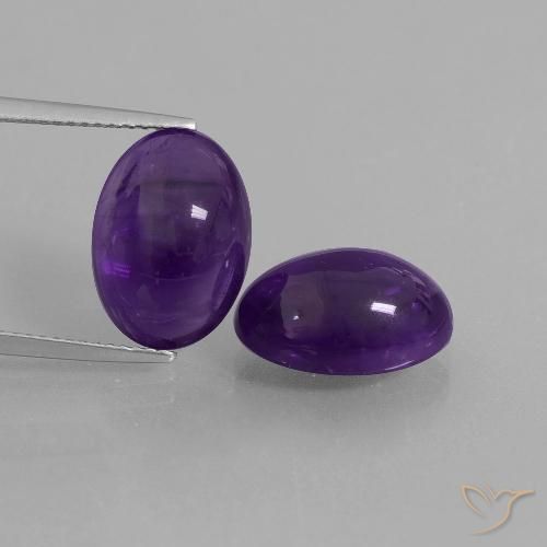 12.30ctw Naturale Viola scuro Ametista, Ovale, Trasparente