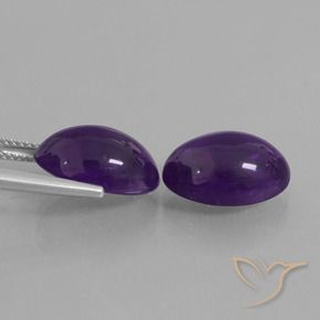 Gemme di Ametista Viola scuro naturale da 12.30 ct, Ovale, Trasparente