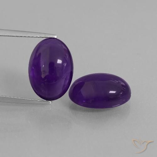 12.02ctw Naturale Viola scuro Ametista, Ovale, Trasparente