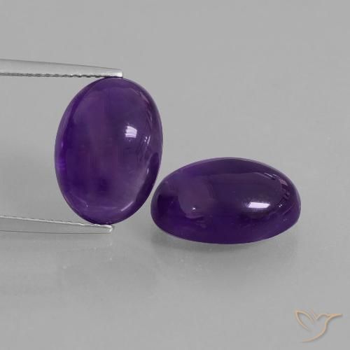 12.68ctw Naturale Viola scuro Ametista, Ovale, Trasparente